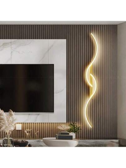 Moderne LED Wand Lamp Home Fixtures Minimalist Linear Sconces ation Simplicity Lights Luxe Cool White/Warm Wit 5500 6000K/2700 3500K Aluminium/Silica Gel Lamps Light/Warm Verlichting Living Room Bedroom Bedside Hallway Aisle Coffee Shops Farmho Cloakroom Corridor Office Entrance Zwart Goud Long Indoor Lighting ative