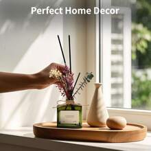 Flower Reed Diffuser Set, 6.09 Oz Sandalwood Scent Diffuser With Sticks, Long-Lasting Reed Diffusers For Home Office Decor, Graceful Home Fragrance Is Used As A Gift For Men And Women.