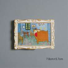 1 件世界著名绘画灵感冰箱贴 - 梵高自画像、向日葵、星夜、鸢尾花、麦田、柏树、毕加索之梦、树脂冰箱贴纸、旅行纪念品、家居装饰、送给朋友的礼物、荷兰纪念品、花瓶、咖啡壶、水果 - 多色 - 查看 20