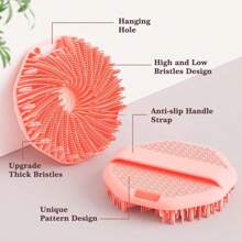 1 pezzo Spazzola esfoliante in silicone per il corpo, spazzola per la doccia super esfoliante aggiornata con impugnatura antiscivolo, massaggiatore per il corpo in silicone per doccia, decorazione per casa e bagno, decorazione autunnale, ritorno a scuola