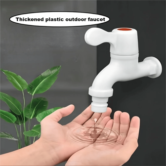 1pc Delicate Thick Plastic Water Faucet, Bathroom Washing Machine Faucet, Outdoor Garden Detachable Water Spout Faucet, Thick PVC Material Anti-Explosion Tap