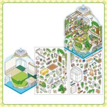 3pcs PET 2.5D Mini Diorama Decorative Sticker Set, Open Now Series, Suitable For Office, Home, Marking, Labels, Classroom, Toy, Student DIY Decor,School Supplies,Back To School - Multicolor - View 15