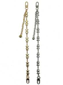 Premium Luxurious Rhinestone Decorated Metallic Bag Charm European Style Chain Ornament Accessory Beach Vacation Y2K - Multicolor - View 5