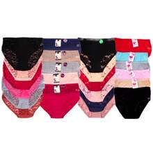 Lot Of 12 Pieces Of Sexy And Comfortable Cotton Panties For Women In Wholesale Quality - 彩色 - 查看 1