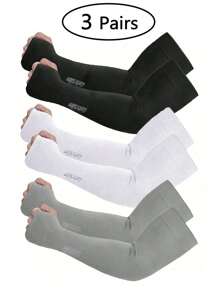3 Pairs Arm Sleeves, Women Sports Compression Arm Covers, UV Protection Sun Sleeves For Teens And School Sports Use Sleeves Cover Arms