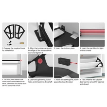 2pcs Shoe Drawer Hinges, Shoe Rack Hinges, Home Furniture Shoe Drawer Cabinet Hinges, Turn Plate Frame Rotating Accessories - Black - View 7