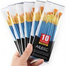 60 Pcs Acrylic Paint Brush Set, Oil & Watercolor - Professional Artist Brushes With Wooden Handle Nylon Hair Brushes - Bulk Art Supplies Adults, & Beginners - 粉色 - 查看 11