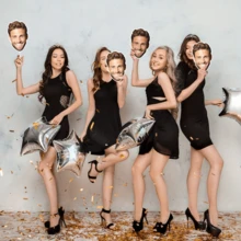 6/12pcs Custom Big Head With Your Photo Big Head On Stick, Suitable For Birthday Party, Family Gathering, Garden Yard Decoration Supplies Personalization Upload Your