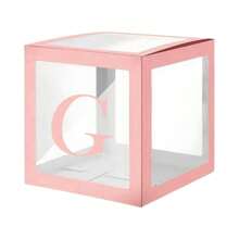 1个透明信箱式生日婚礼定制名字气球盒，适合一周岁生日派对装饰，可印制“亲爱的/甜心/宝贝”字样，也可用于圣诞节装饰，大号透明盒，适用于节日派对装饰、家居装饰、壁炉装饰等。