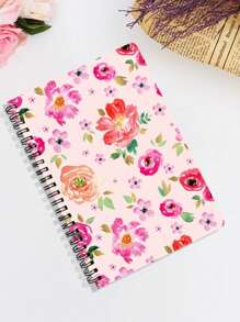 A5螺旋笔记本花卉系列清新风格文具学生用品厚单线笔记本商务办公会议记录