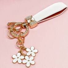 Bowtie & Sakura Duo! 1 Alloy Metal Leather Strap Keychain, Hang Car Keys, Door Keys, Bags – Stylish & Practical!