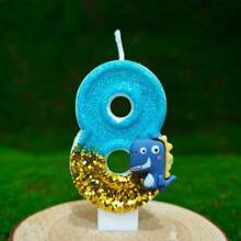 1pc Birthday Candle Numbers, Dinosaur Decoration 0-9 Candle Numbers, Romantic Party Favorite Numeral Candles For Birthday Cake Decor, Holiday Anniversary Party Cake Candle Numbers, Shiny Numerals Gifts Graduation