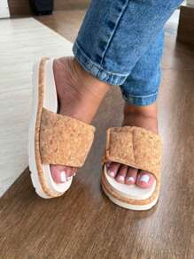 Women's Sandals With Adjustable Clasp - Cork - View 1