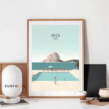 1 pièce Œuvre murale vintage minimaliste rétro, affiches des villes célèbres de différents pays, décoration pour dortoir et maison sans cadre
