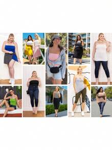 Top tubo de largo largo para mujer y tallas grandes "STRETCH IS COMFORT" | Tallas desde XS a 5X - Lunares rojos y blancos - Ver 4