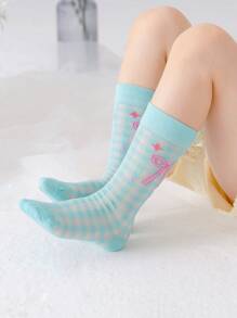 3 pares de calcetines hasta el tobillo con diseños lindos y malla hueca para niñas, para primavera/verano - Multicolor - Ver 3