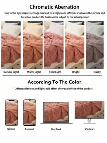 1pc Dusty Pink Waffle Fleece Blanket, Soft & Comfortable For Bedroom & Guest Room Use