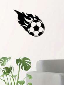 1 件创意足球镂空金属墙饰 - 铁质轮廓，适用于客厅和卧室、家居装饰工艺品、房间装饰、墙壁装饰 - 黑色 - 查看 7