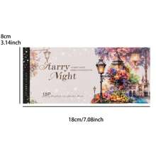 1 pak 18 vellen PET-stickerboek, romantisch sterrenlicht, maanlicht, straatlantaarnstickerset voor doe-het-zelfdecoratie, scrapbooking, dagboek