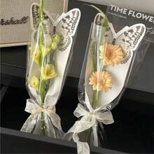 5pcs Butterfly Design Single Stem Flower Wrapping Bags, Bouquet Sleeves - Multicolor - View 6