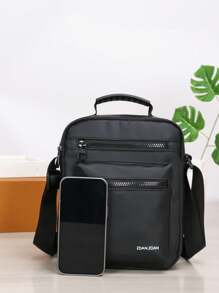 1pc Men's Water-Resistant Messenger Bag, Men's Briefcase. Casual Office Travel Essential Purse Side Bags For Men