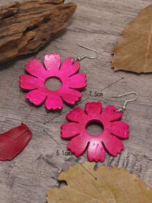Newly Designed Handmade Coconut Shell Flower Retro European Style Versatile Earrings - Multicolor - View 7