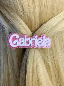Customizable Acrylic Name Hair Clip - Personalized 3D Double-Layer Letter Design, Long Rectangle Duckbill Barrette For Everyday Styling & Unique Gift Idea, Creative, Hair Clip