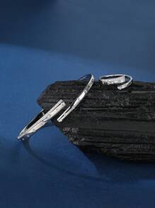1 set de bracelets et bagues en cuivre réglables, mode et charmant, convient pour le port quotidien et les vacances pour les femmes