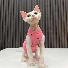 Solid Color Pet Clothes, Elastic 4-Leg Wear For Sphynx & Devon Rex Hairless Cats, Pet Cat Apparel - Pink - View 4
