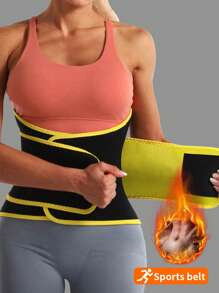 1 件塑身运动腰部训练束腰带，双层收腹腰带，吸汗运动腰部修剪器健身房配件