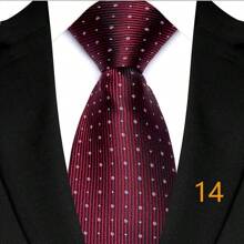 GOADAFOO Luxury 8CM Men Necktie Dark Red Color Solid Stripes Plaid Floral Ties For Man Groom Jacquard Woven Neck Tie For Business Wedding Party