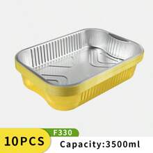 10/20pcs Assorted Sizes Gold Rectangular Aluminum Foil Take-Out Boxes, Aluminum Foil Baking Trays, Food Containers, Suitable For Baking, Heating, Storage, Preparing Food For Outdoor
