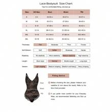 FeelinGirl Sexy Lace Bodysuit Shapewear For Women Thong Adjustable Seamless Underwear Womenswear  Nylon Tops1 Valentine's Day Gift - 半蕾絲白色 - 查看 11