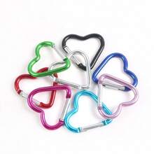 1pc/5pcs/10pcs Heart Shaped Spring Carabiner, Aluminum Alloy Clip,Unisex For Outdoor Climbing Backpack, Everyday Small Gift