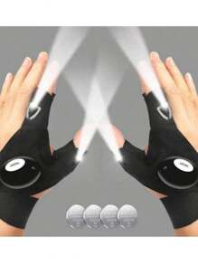 A Pair Of LED Flashlight Gloves, Suitable For Outdoor Camping, Night Fishing, Night Cycling, Circuit Maintenance, A Very Cool Gadget, A Perfect Gift For, Boyfriend, Son.