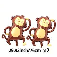 6pcs/2pcs Animal Foil Balloon Set - Large Animal Zoo Shape Balloon, Suitable For Birthday, Christmas, New Year Party, Ball Decoration, Multi Pack Aluminum Foil Balloon, Animal Theme Party Decor