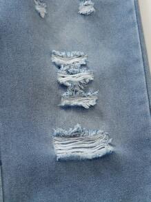 1 件装男童休闲破洞阔腿牛仔裤，适合春夏街头风格，适合 2-5 岁