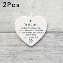 Herz-förmige Acryl-Dekoration als Andenken für Tante, schöne dekorative hängende Plakette mit Gedicht, Tanten-Geschenk, Geschenk zum Geburtstag einer besonderen Tante