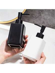 1 frasco de cerâmica para sabonete líquido, frasco com bomba para sabonete líquido de banho vazio, dispensador de loção branco/preto, detergente para louça, spray desinfetante para as mãos, sabonete líquido para o corpo