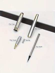 1 metalowy długopis, 2 wkłady, zestaw prezentowy w pudełku – personalizowany, ekskluzywny prezent biznesowy dla mężczyzn, prezent na festiwal, luksusowy długopis z pełną obudową na powrót do szkoły, wystrój biura