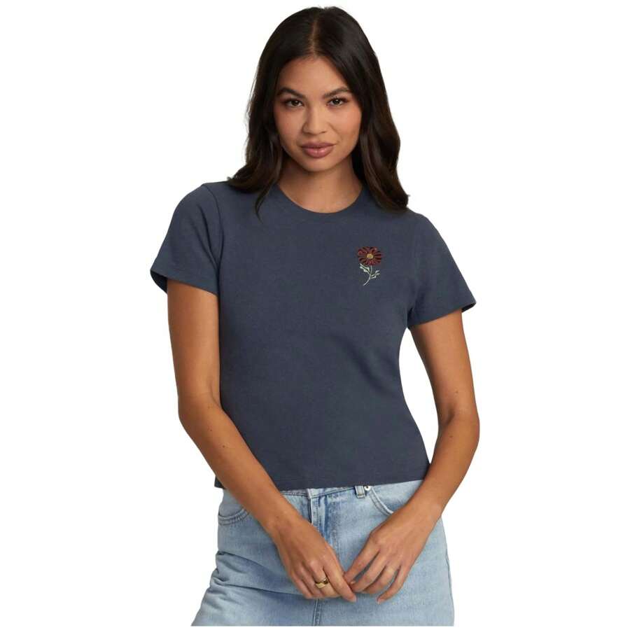 RVCA 女士藍花朵短袖 T 卹✅ 24/72 小時內送貨到西班牙（半島） - 藍色 - 查看 1