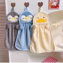 3pcs Set Cute Penguin Hanging Hand Towels Bathroom Decor Summer - Multicolor - View 1