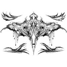 Liquid Butterfly Melted Obsession Abstract Beautiful Flower Back & Chest Temporary Tattoos For Men & Women - Black - View 2