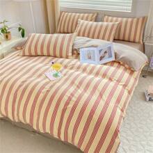 Conjunto de Roupa de Cama 4 Peças (Sem Enchimento), Estampa Floral Listrada Estilo Esportivo Poliéster Macio, Utilização em Todos os Ambientes do Quarto