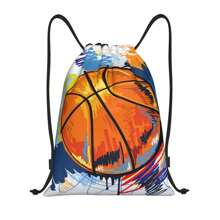 Geantă cu șnur cu model distractiv pentru copii - Adolescenți Sport Sală de gimnastică Înot Călătorie Muncă Drumeții Geantă de zi, ușoară, design drăguț Baschet, imprimeu fotbal - Perfect pentru școală, sport, călătorie și depozitare jucării