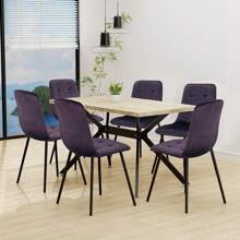 2025-NEW JIJIAN Set Of 4 Dining Chairs, Upholstered Chairs Made Of Velvet Fabric And Black Metal Legs, Kitchen Chairs 120 Kg Load Capacity, Deep Purple - 影像顏色 - 查看 6