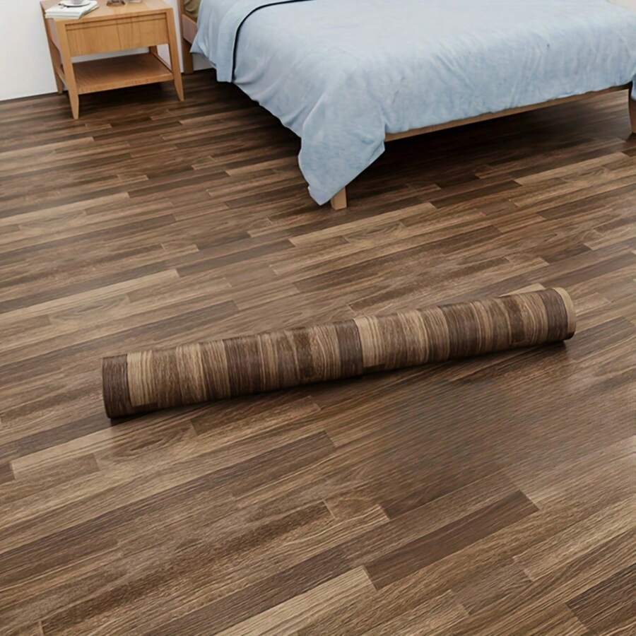 1卷加厚棕色自粘防滑浴室地砖、厨房地贴，自粘家居装饰防水地板覆盖物，易于安装的墙贴，适用于卧室、客厅、办公室、厨房 - 彩色 - 查看 1