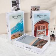 3/2/1 pieza Decoración de libro falso. Estilo de hogar de moda, nombre de ciudad internacional y construcción reconocida - Inspirado por diseñadores, cartón duro (no se puede abrir). Decoración ideal para sala de estar, decoración de escritorio y decoración de pared. Adecuado para muchos escenarios (decoración de habitación, decoración del hogar, decoración de dormitorio, decoración de sala de estar, decoración de oficina, decoración de baño / decoración de escritorio, gabinete de TV, lobby, estantería). Varios regalos festivos.