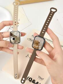 1 件女式时尚超薄皮革表带兼容 Apple Watch 表带 44 毫米 45 毫米 49 毫米 38 毫米 40 毫米 41 毫米 46 毫米 42 毫米兼容 Apple Watch Series 10 9 Ultra 8 7 6 Se 5 4 3 2 1 - 38/40/41/S10-42mm - 查看 3