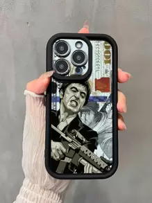 个性化创意美元钞票超级英雄 TPU 防震手机壳兼容 17、17 Pro Max、17 Air、16、16 Plus、15、14、13、12、11、XS、XR、X、7、8 Plus、Pro Max、Mini、13 Pro Max、16 Pro Max 和 Galaxy S22、S21、A33 5G、A12、A15、A23、A52 5G，适合作为男女礼物 - 黑色 - 查看 2